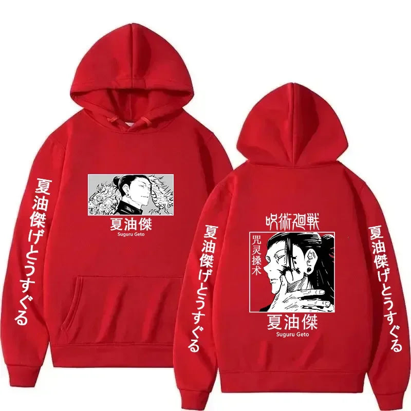 Autunm Winter Hot Anime Jujutsu Kaisen Suguru Geto Printed Hoodies Men Women Casual Harajuku Streetwear Oversized Sweatshirts