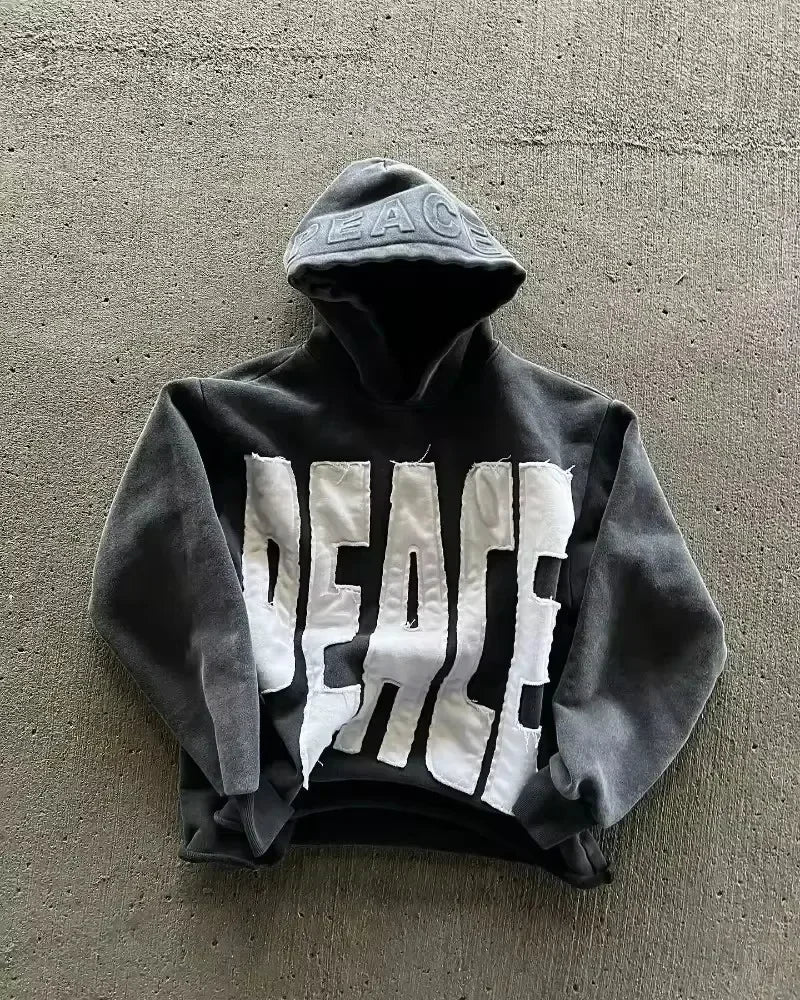 Streetwear Y2K New fashion star patch printing oversized hoodie men women harajuku Goth hip hop loose casual sports hoodie coat