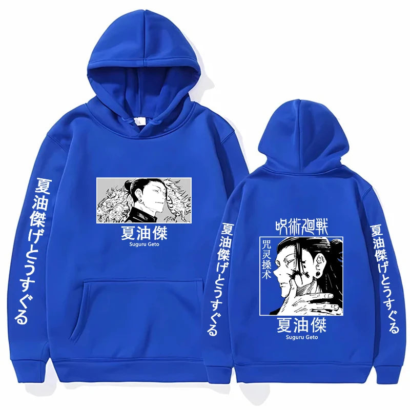 Autunm Winter Hot Anime Jujutsu Kaisen Suguru Geto Printed Hoodies Men Women Casual Harajuku Streetwear Oversized Sweatshirts