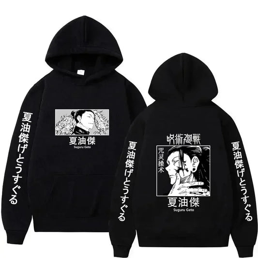 Autunm Winter Hot Anime Jujutsu Kaisen Suguru Geto Printed Hoodies Men Women Casual Harajuku Streetwear Oversized Sweatshirts