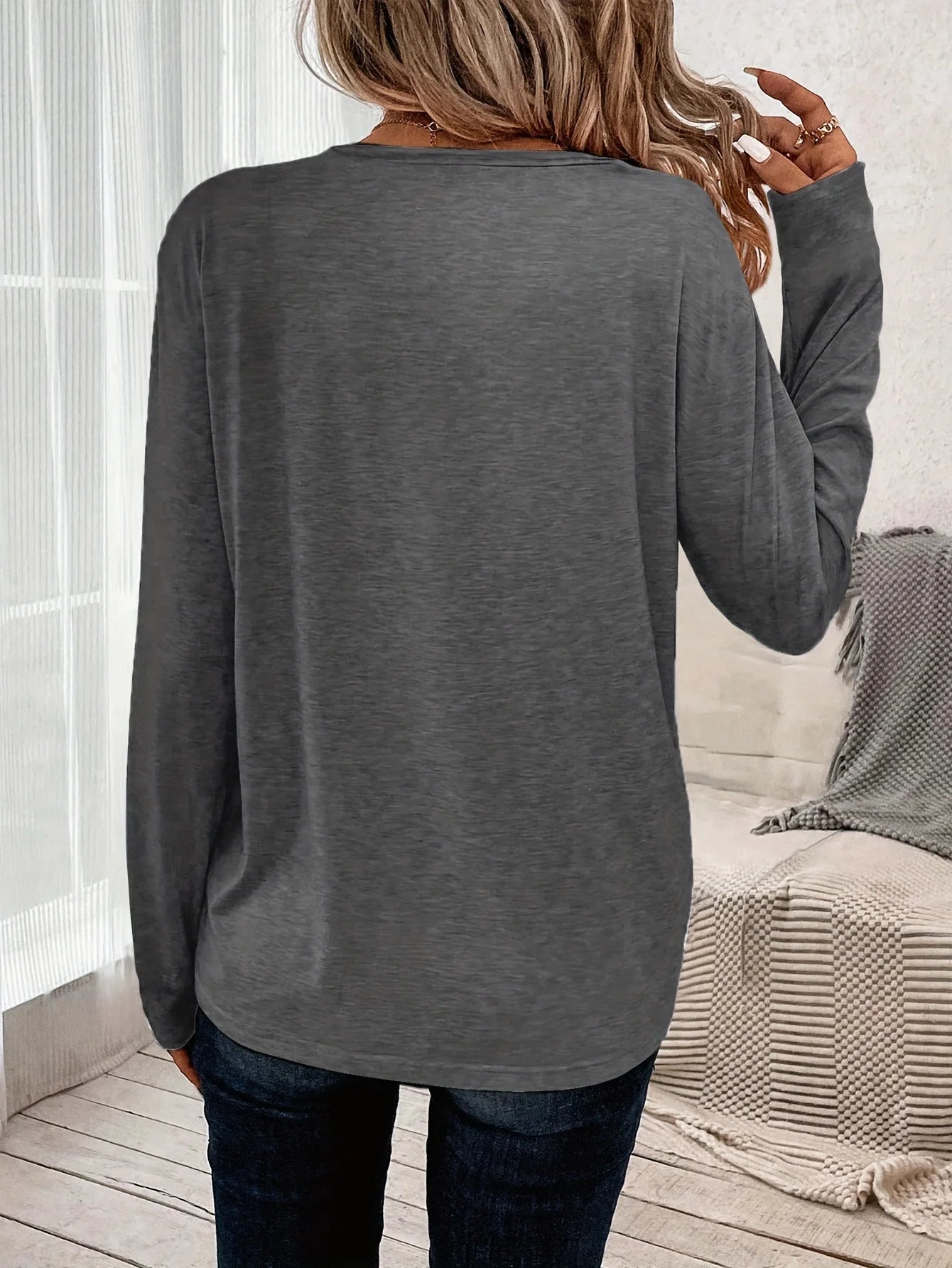 Paris Women's summer  print oversized loose casual round neck long sleeved T-shirt top Fashion Streetwear Oversized O-Neck