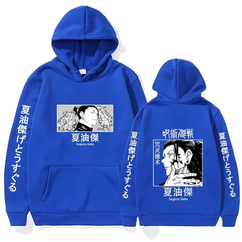Autunm Winter Hot Anime Jujutsu Kaisen Suguru Geto Printed Hoodies Men Women Casual Harajuku Streetwear Oversized Sweatshirts