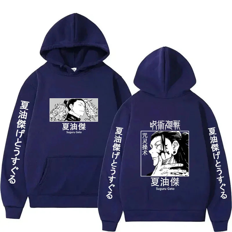 Autunm Winter Hot Anime Jujutsu Kaisen Suguru Geto Printed Hoodies Men Women Casual Harajuku Streetwear Oversized Sweatshirts